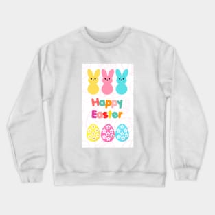 Happy easter with bunny and eggs Crewneck Sweatshirt